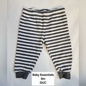 Baby Essentials Charcoal and White Striped Joggers